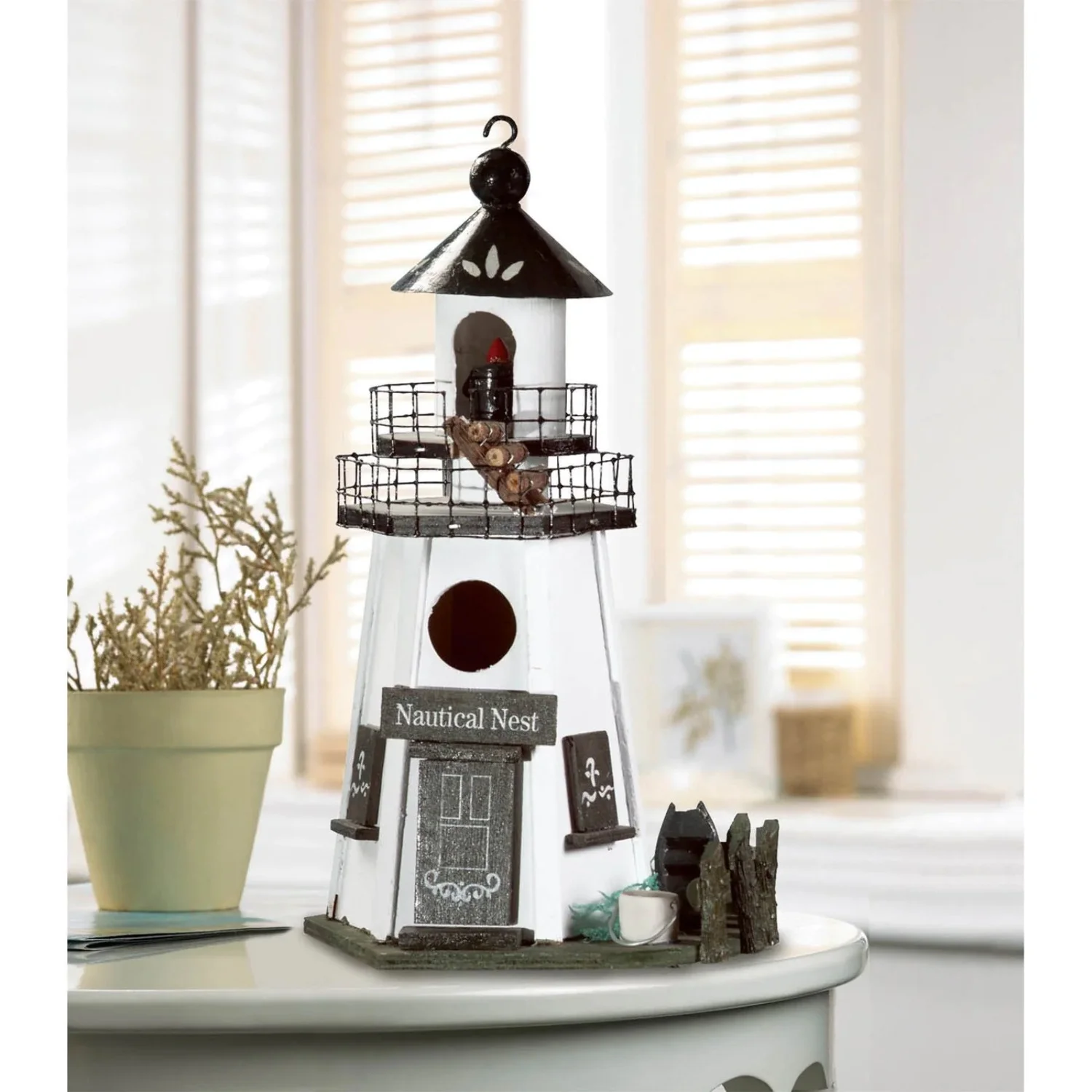 Home Decorative Nautical Nest Wood Lighthouse Bird House