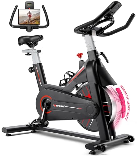 Exercise Bike, WENOKER Stationary Bike for Home, Indoor Bike with Whisper Quiet, Heavy Flywheel and Upgraded Digital Display