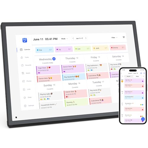 10.1 inch Wall Planner Digital Calendar & Chore Chart, Smart Touchscreen Interactive Display for Family Schedules, Hearth Display Digital Calendar, Great for Organizing Your 2025 Calendar