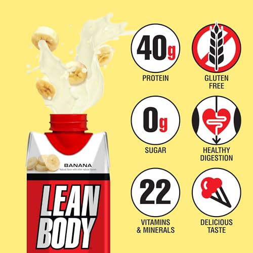 Labrada Lean Body Ready-to-Drink Strawberry Protein Shake, 40g Protein, Whey Blend, 0 Sugar, Gluten Free, 22 Vitamins & Minerals, 17 Ounce (Recyclable Carton & Lid - Pack of 12) LABRADA