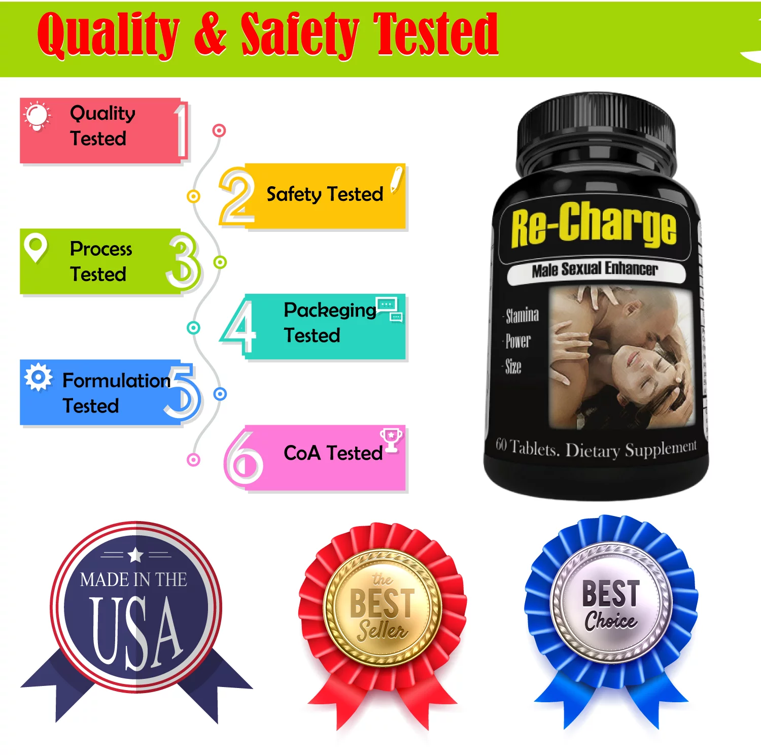 Re-charge Men's Health Supplements 60 Capsules