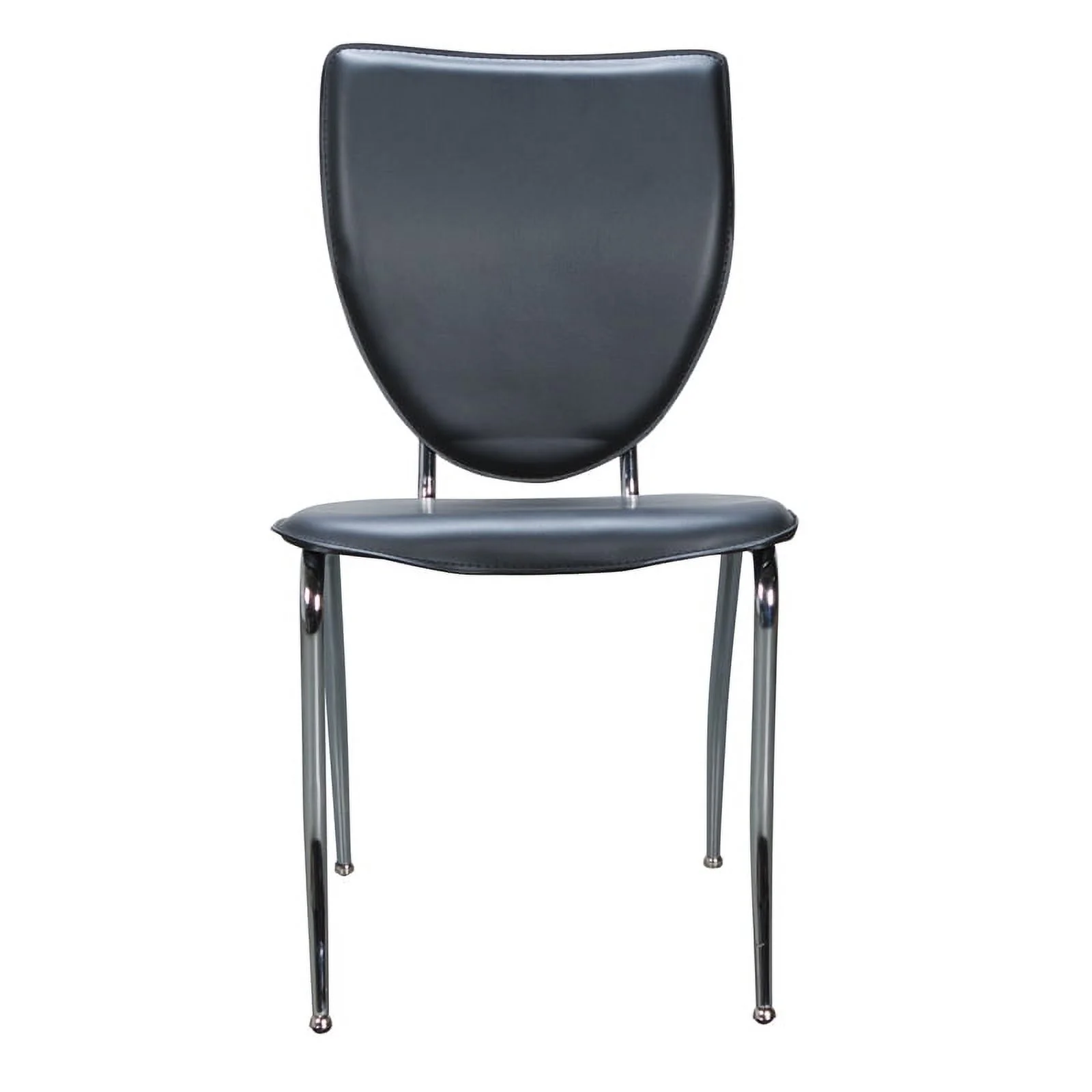 Riverbay Furniture Transitional Metal Stacking Side Chairs Set of Two in Black