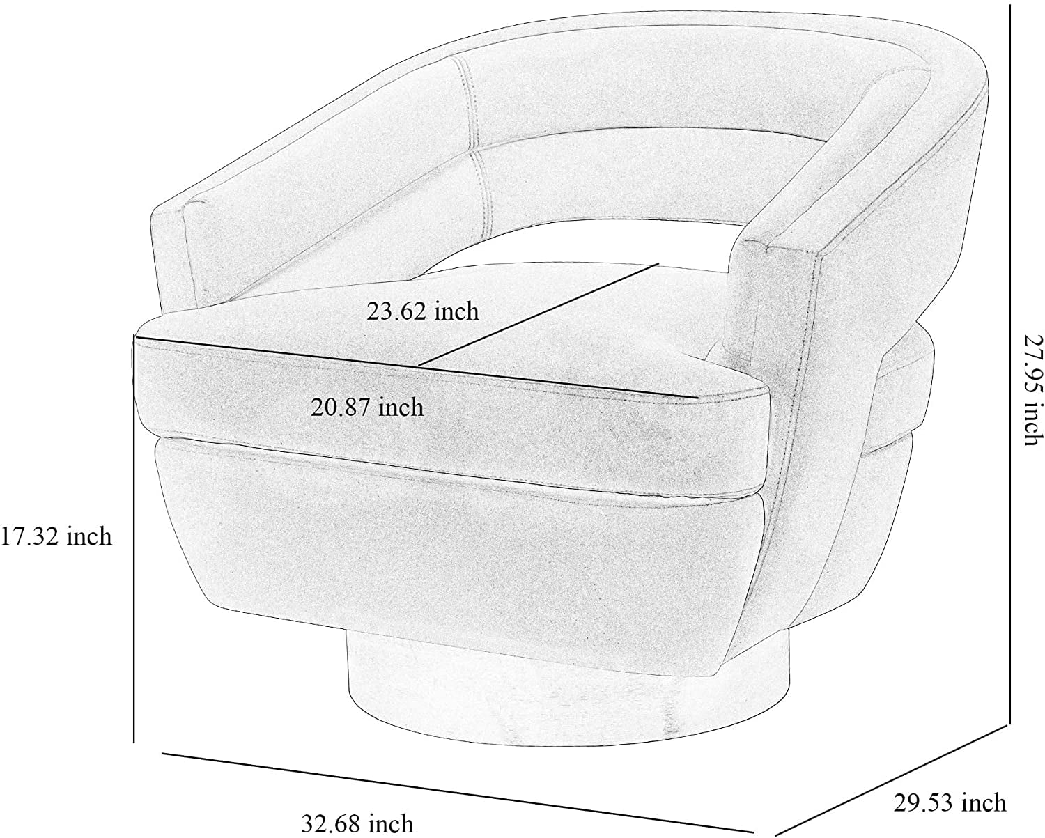 MEXIYA Galileo Modern Peacock Textured Velvet Upholstered Swivel Accent Chair with Brushed Gold Base…