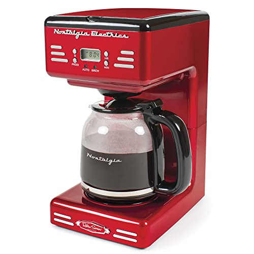 Nostalgia Retro 12-Cup Programmable Coffee Maker With LED Display, Automatic Shut-Off & Keep Warm, Pause-And-Serve Function, Aqua