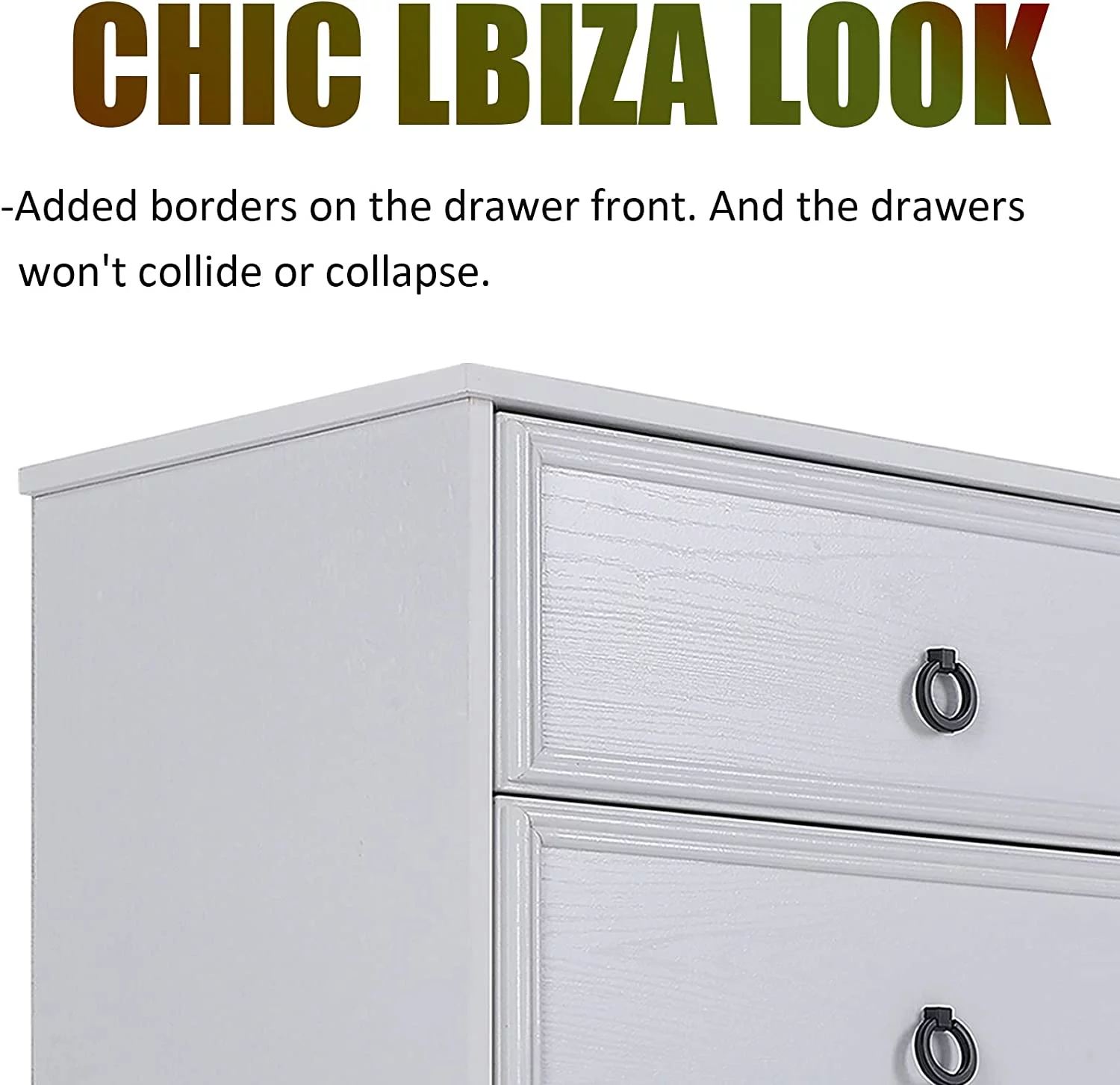 White Dressers, Modern Tall Chest of Drawers for Bedroom, 6 Drawer Dressers Organizers and Storage for Clothes