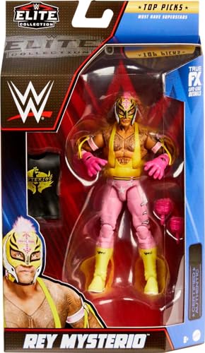 Mattel WWE Rey Mysterio Top Picks Elite Collection Action Figure, Articulation & Life-Like Detail, Interchangeable Accessories, 6-in