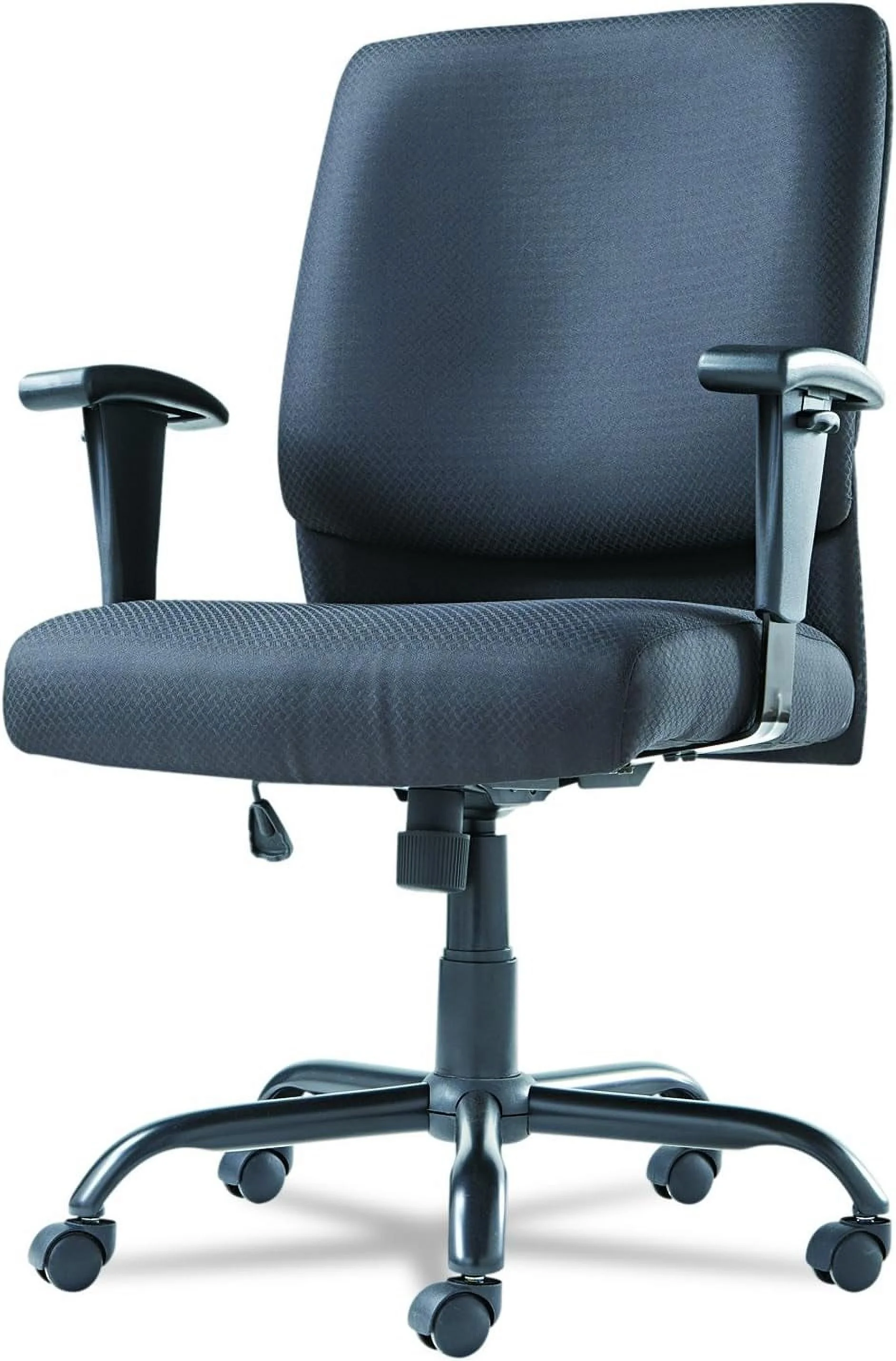 Big And Tall Swivel/Tilt -Back Chair, Height Adjustable T-Bar Arms, Black