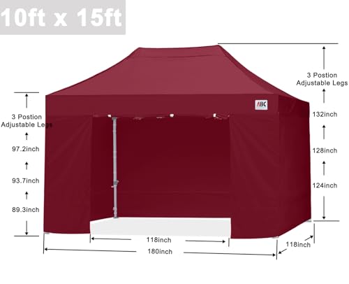 ABCCANOPY Easy Pop Up Canopy Tent with Sidewalls 10x10 Commercial -Series, White