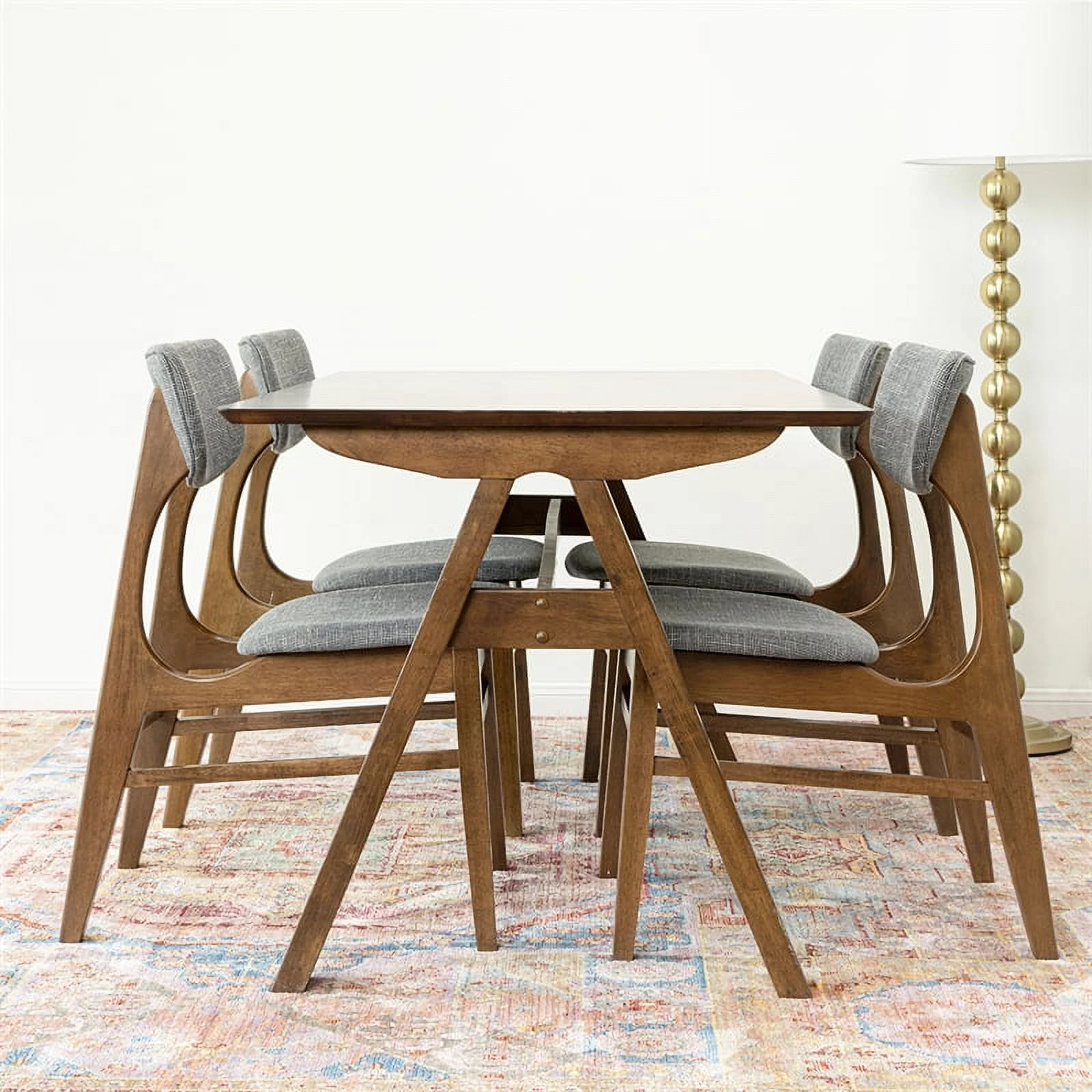 Home Square 4 Piece Furniture Set with Dining Table Bench and 2 Dining Chairs