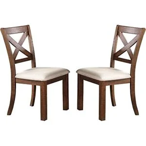 Modern Unique 7pc Dining Set Table 6x Side Chairs Cushion Upholstered Solid wood Kitchen Dining Room Furniture Natural Finish