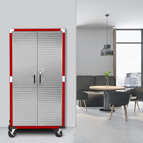 Seville Classics UltraHD Steel Body Lockable Storage Filing Cabinet Organizer Locker Shelving Unit for Gym, Workshop, Kitchen, Garage, Office, Home, Medium 36
