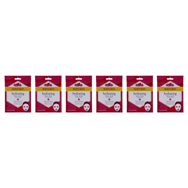 Burts Bees Hydrating Sheet Mask with Watermelon by Burts Bees for Women - 1 Pc Mask - Pack of 6