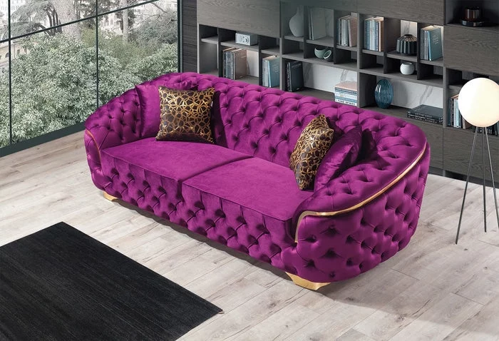 Lupino Purple Velvet Sofa & Loveseat