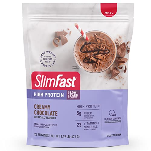 SlimFast Protein Shake, Chocolate- 20g Protein, Meal Replacement Shake Ready to Drink, High Protein with Low Carb and Low Sugar, 24 Vitamins and Minerals, 12 Count (Pack of 1) (Packaging May Vary)
