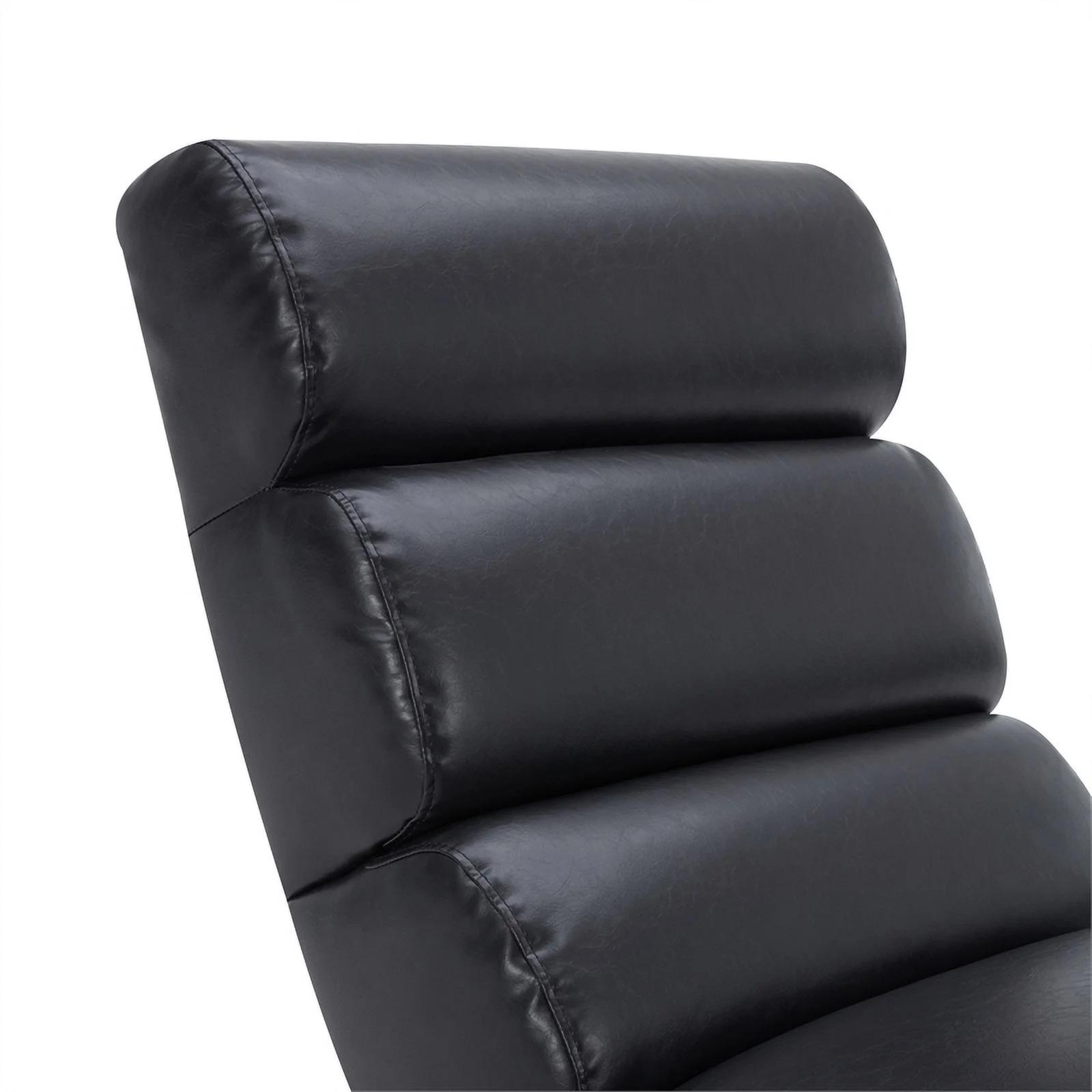 Maddie Home Modern Faux Leather Armless Accent Chair in Black
