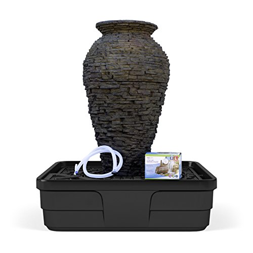 Aquascape Stacked Slate Urn Water Fountain Kit for Landscape and Garden, Medium | 58090