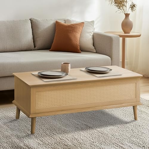 INK+IVY Teagan Lift-Top Rattan Coffee Table
