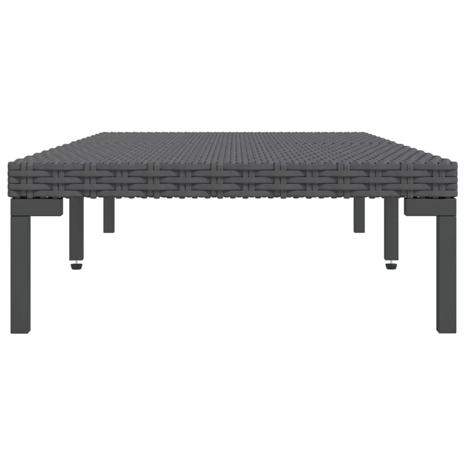 Aibecy Patio Coffee Table Dark Gray Half Round Poly Rattan