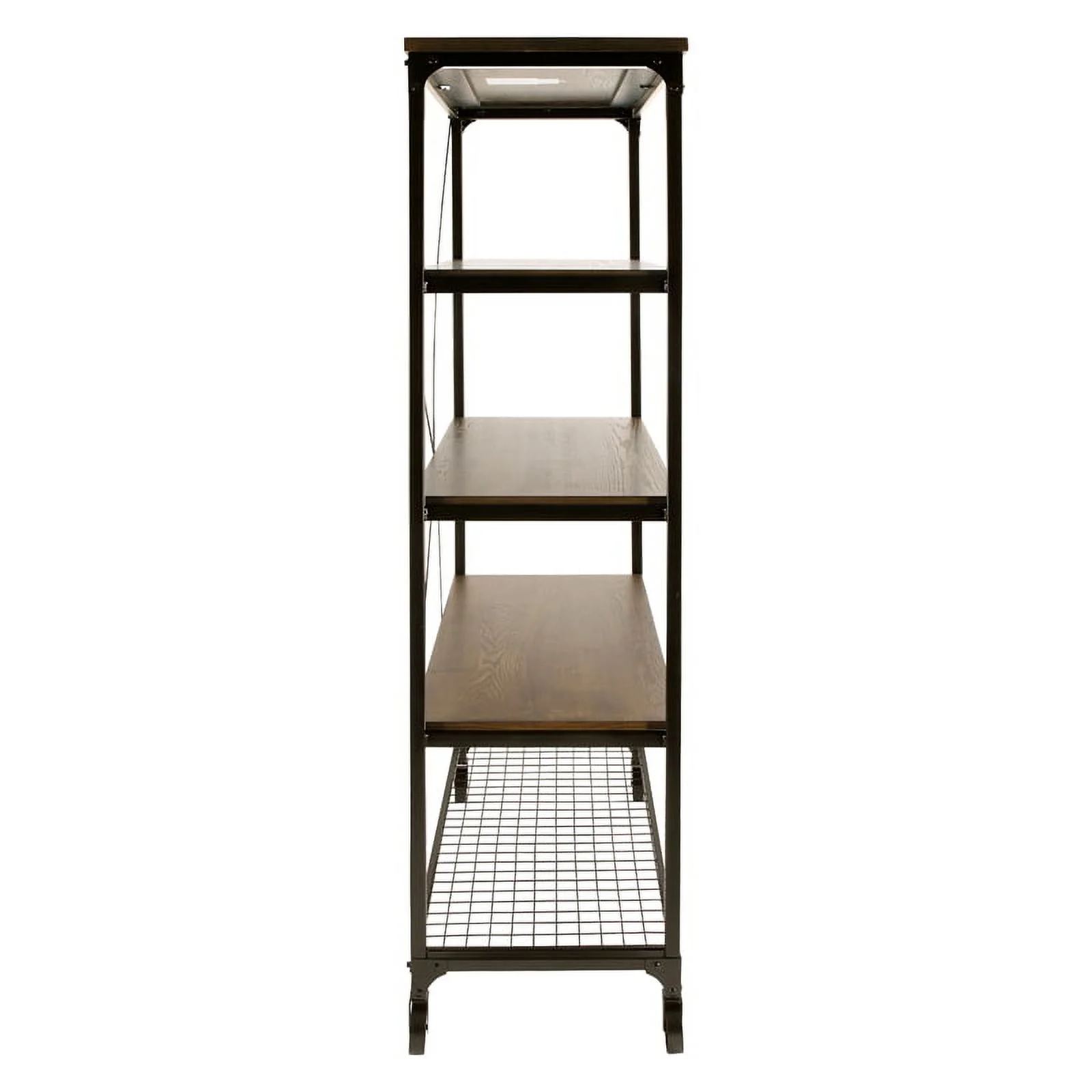 Home Elegance 5099-17 72 x 18 x 40 in. Millwood Bookcase - Distressed Ash