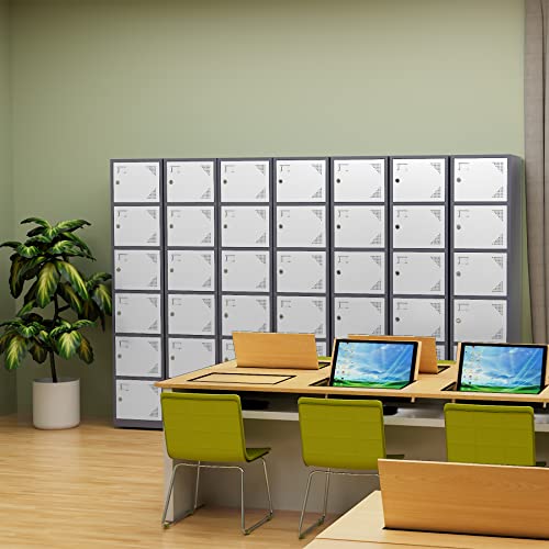 Yizosh Metal Locker with 5 Doors, Tall Steel Storage Lockers for Employees - 71