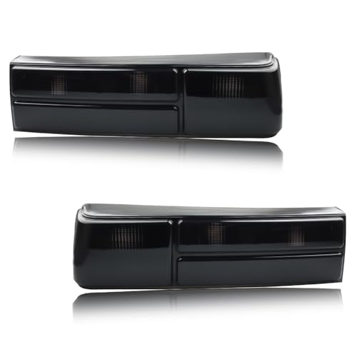 Tail Light Compatible with Fo-rd Mus-tang 1987-1993, [DOT] [Waterproof] Brake Rear Lamp with Housing (Left + Right), Replace OEM #‎E7ZZ-13404-A, E7ZZ-13405-A, FO2801168, FO2800168, Smoked Lens