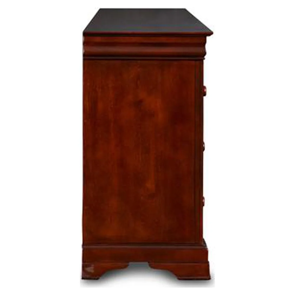 New Classic Furniture Versailles Solid Wood Engineered Wood Dresser in Cherry