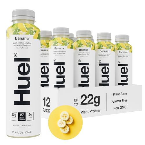 Huel Ready-to-Drink | Chocolate Meal Replacement Drink | High Protein Drink | Nutritionally Complete, Low Sugar, High Fiber, Plant Based, Vegan, Healthy | 20g Protein Per Bottle | 16.9 Fl Oz (12 Pack)