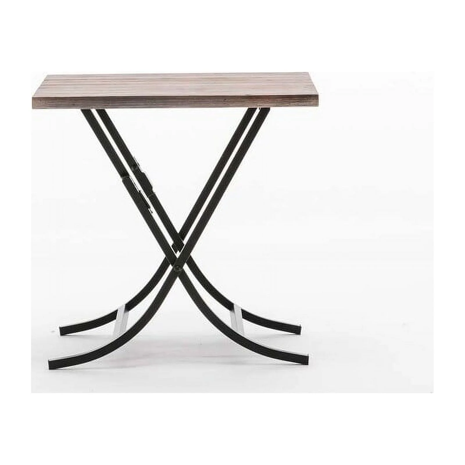 Miriam Folding Industrial Wood and Metal End Table