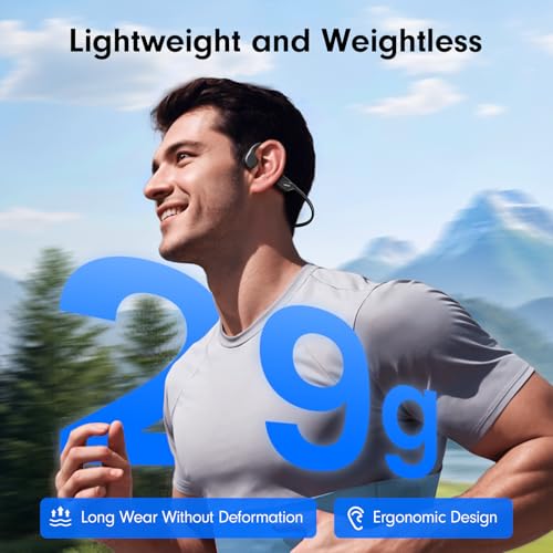 Bone Conduction Headphones,Open Ear Headphones,Wireless Headphones with Mic,Bluetooth 5.4,10H Playtime & IPX5 Waterproof,Sports Headphone for Running & Outdoor