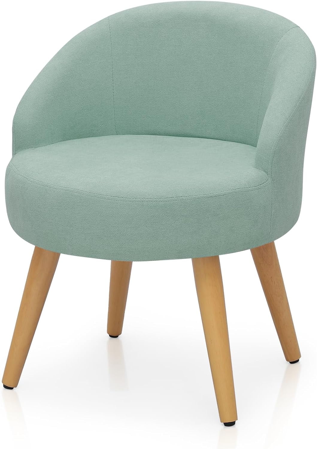 Modern Accent Chair Bedroom Chair, Comfy Chair For Small Spaces With Wood Legs, Blue