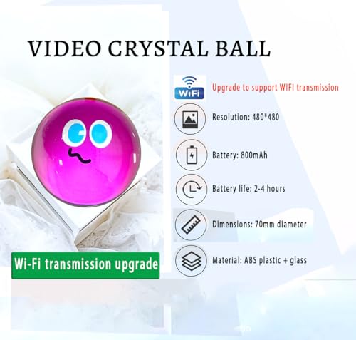 Video Memory Orb，New Wi-fi Transmission Memory Sphere Lamp，3D Ultrasound Crystal Ball Digital Display,Video Crystal Photo Ball, Can Upload Videos and Photos, A Fun (01 Blue)