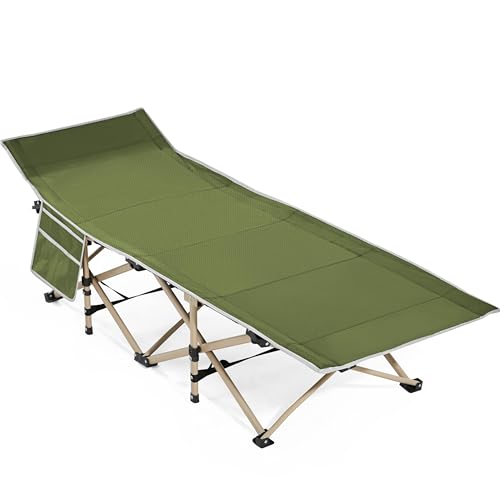 Yaheetech Folding Camping Cot, Portable Military Canvas Sleeping Bed, Outdoor Comfortable Lightweight Bed with Carry Bag for Hiking, Backpack Travel, Home & Office