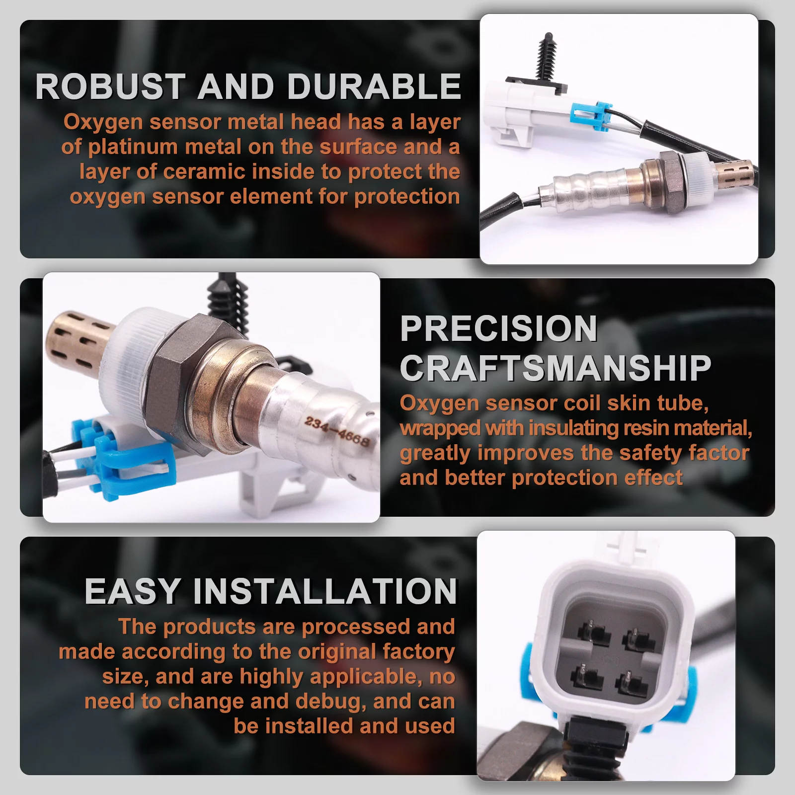 YZHIDIANF 234-4668 O2 Oxygen Sensor Heated Upstream for Avalanche Cobalt Equinox HHR Impala Malibu Silverado 1500 2500 HD 3500 HD Suburban 1500 2500 Tahoe Envoy Sierra Yukon(2PACK)