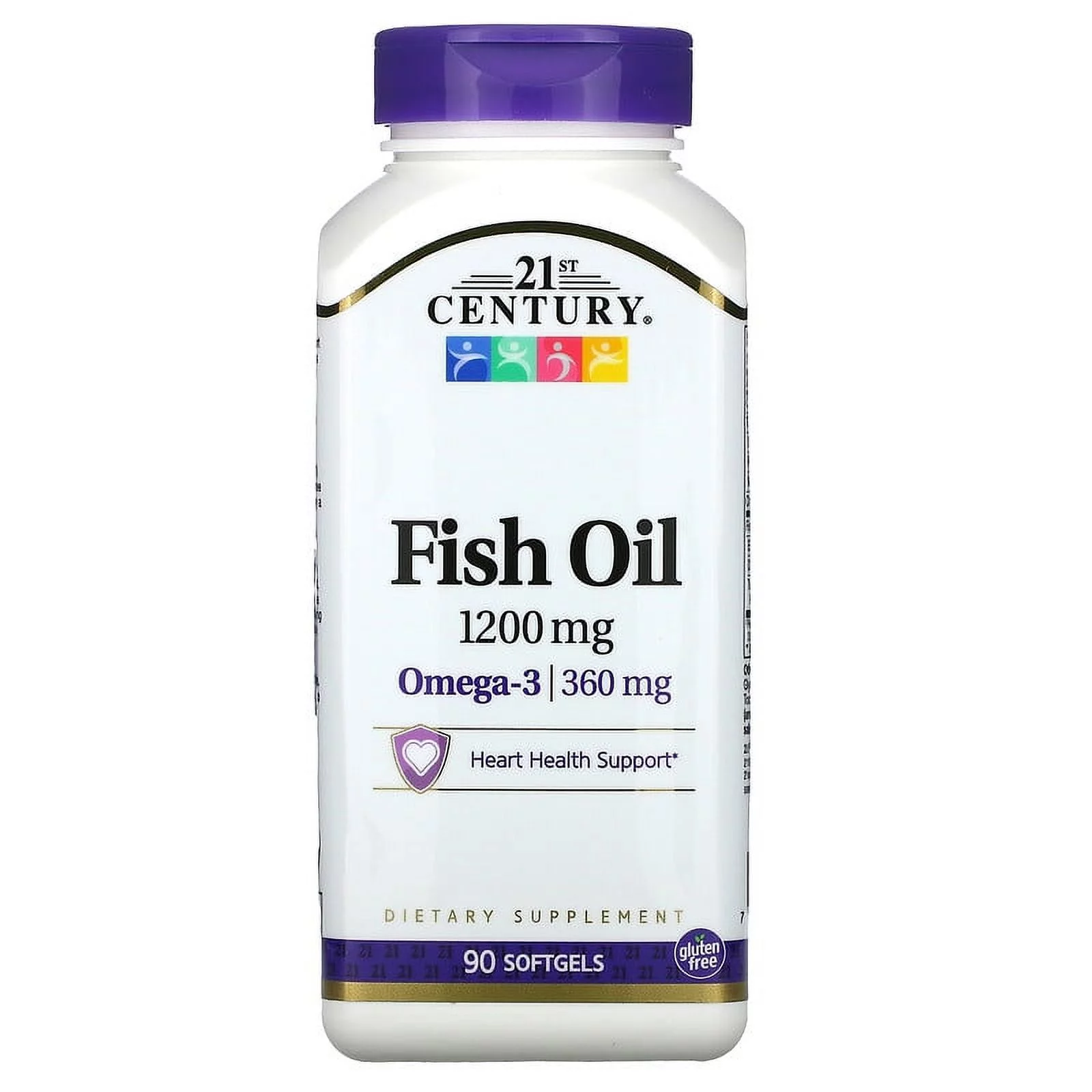 21st Century Fish Oil 1200 mg Omega-3 Reflux Free Softgels, 90 Ea, 6 Pack