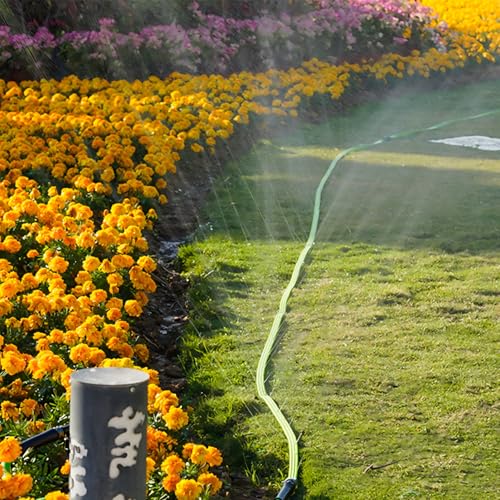 Sprinkler Soaker Hose 50FT with Holes, Garden Watering Hose with Stakes, Drip Hose Sprinkler, Efficient Saving Water for Lawn Garden and Yard, Leakproof