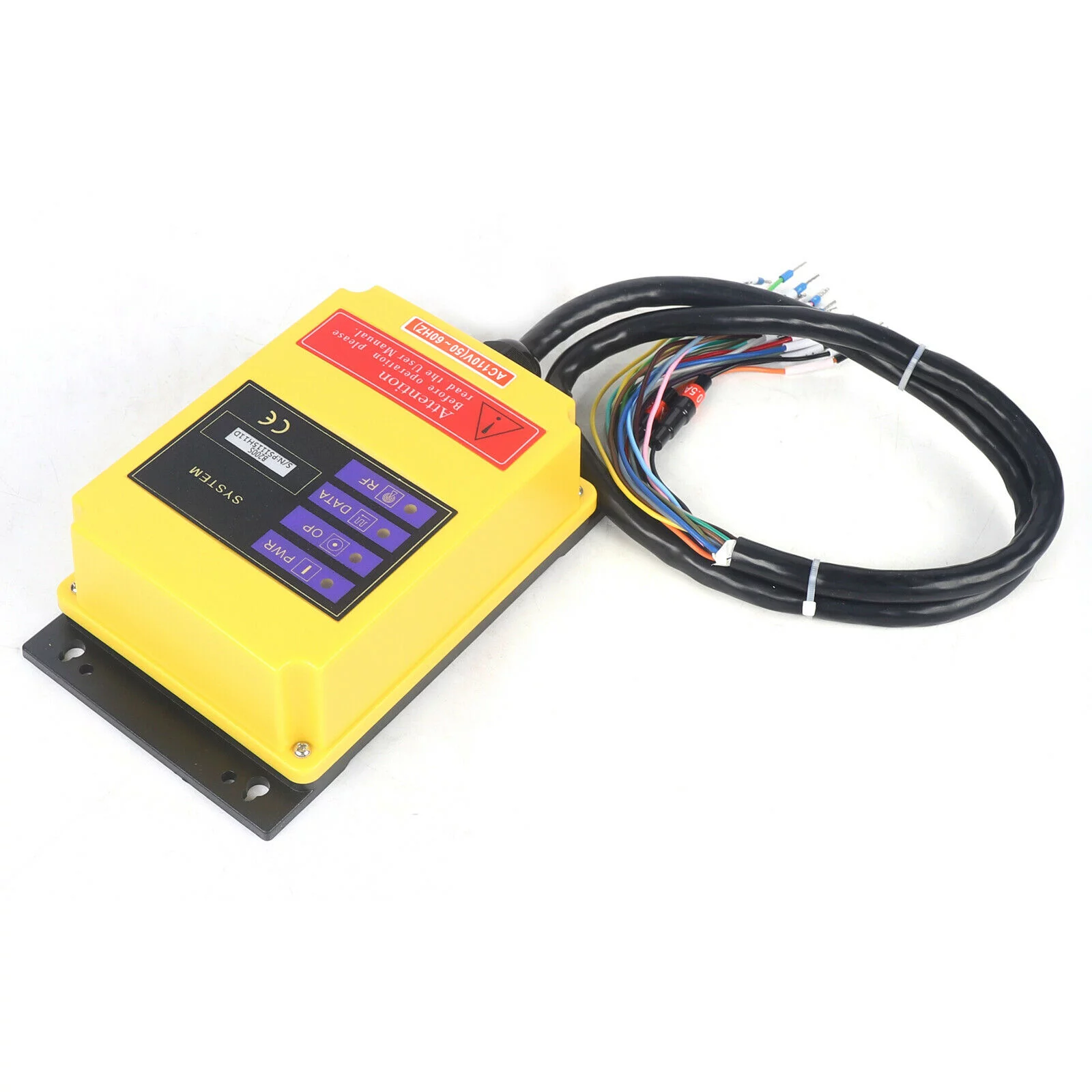 Fichiouy Industrial Wireless Lifting Machine 6 Channel 2 Speed Control Hoist Crane Radio Remote Control System 2 Transmitter CD, MD