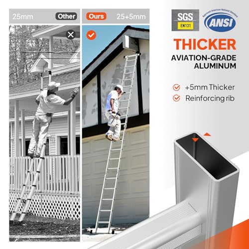 LUISLADDERS Folding Ladder Multi-Purpose Aluminium Extension 7 in 1 Step Heavy Duty Combination EN 131 Standard (12.5 Feet)
