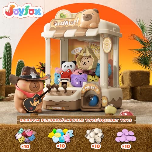 Mini Claw Machine for Kids, Cute Capybara Vending Machine for Girls Age 5-6, Candy Grabber Dispenser with Plush Toy and Capsule for Boys, Birthday Gifts for Age 3+, Perfect for Family, Party