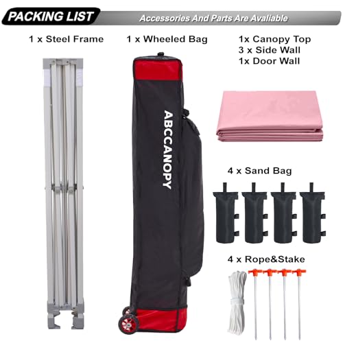 ABCCANOPY Easy Pop Up Canopy Tent with Sidewalls 10x10 Commercial -Series, White