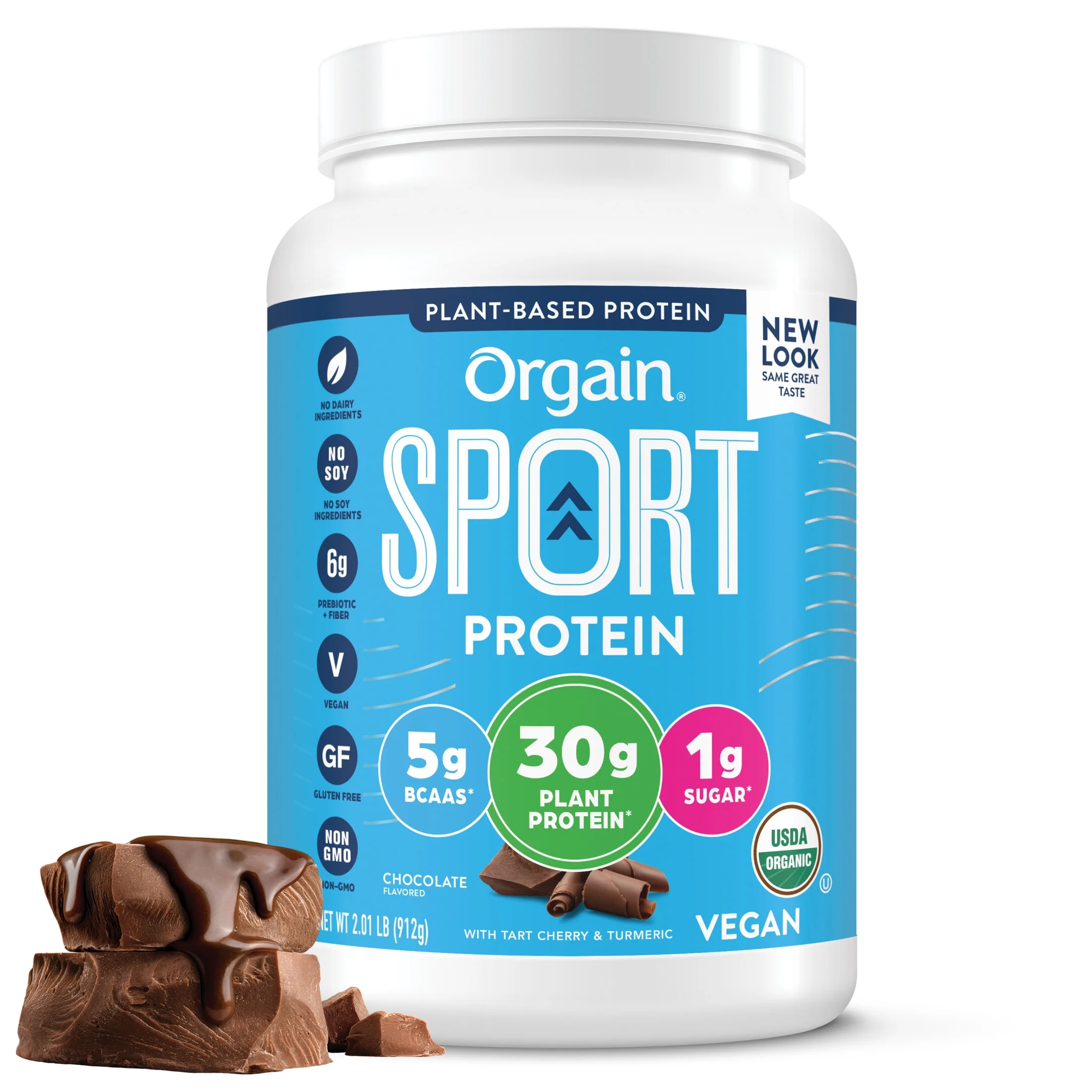 Orgain Organic 30g Vegan Sport Protein Powder- Muscle Recovery, Chocolate 2.01lb