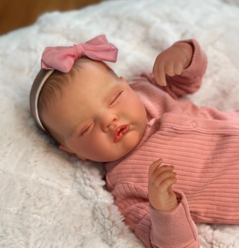 WOOROY Realistic Reborn Baby Dolls – 20 Inch Newborn Baby Girl Dolls, Lifelike Silicone Weighted Baby Doll in Green Outfit, Toy Gift with Accessories for Age 3+