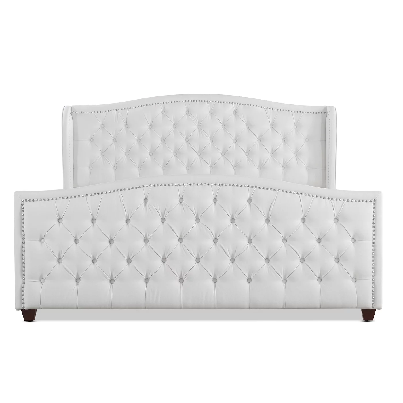 Marcella Tufted Wingback King Bed Bright White