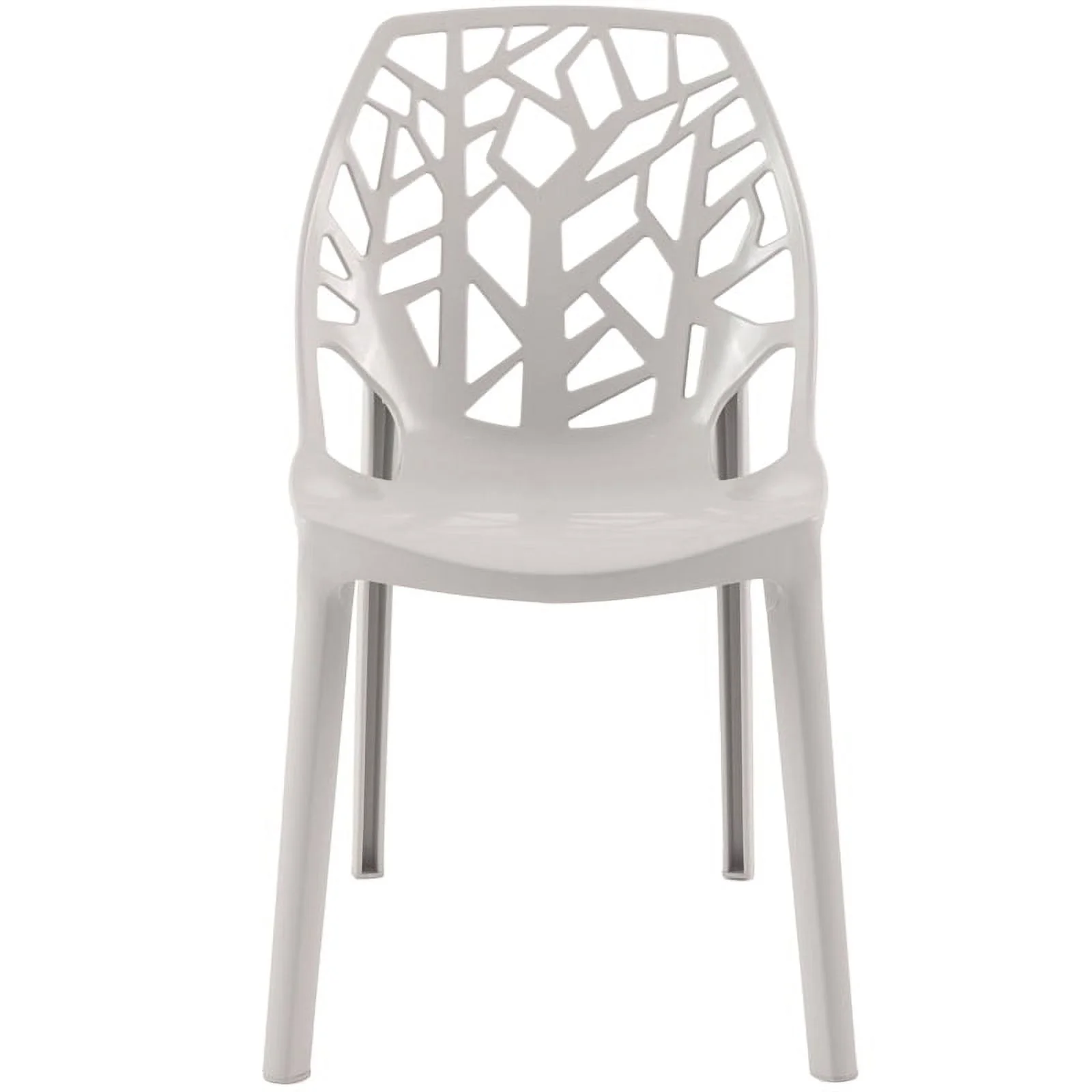 Pemberly Row Modern Plastic Dining Side Chair in Solid Gray Finish