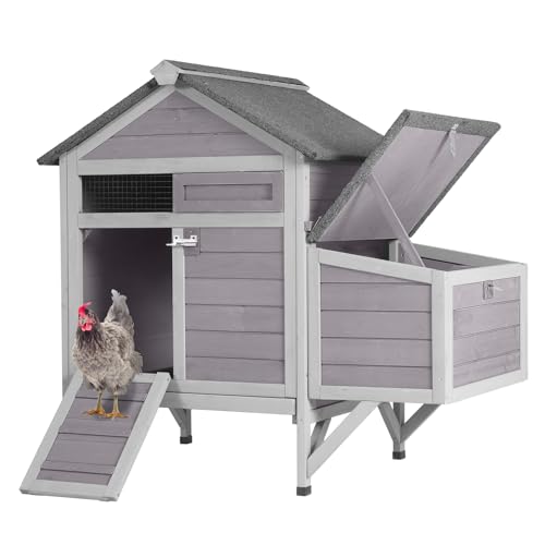 GUTINNEEN Chicken Coop Outdoor Chicken House with Nesting Box Waterproof Duck Coop for Backyard.Raise Legs