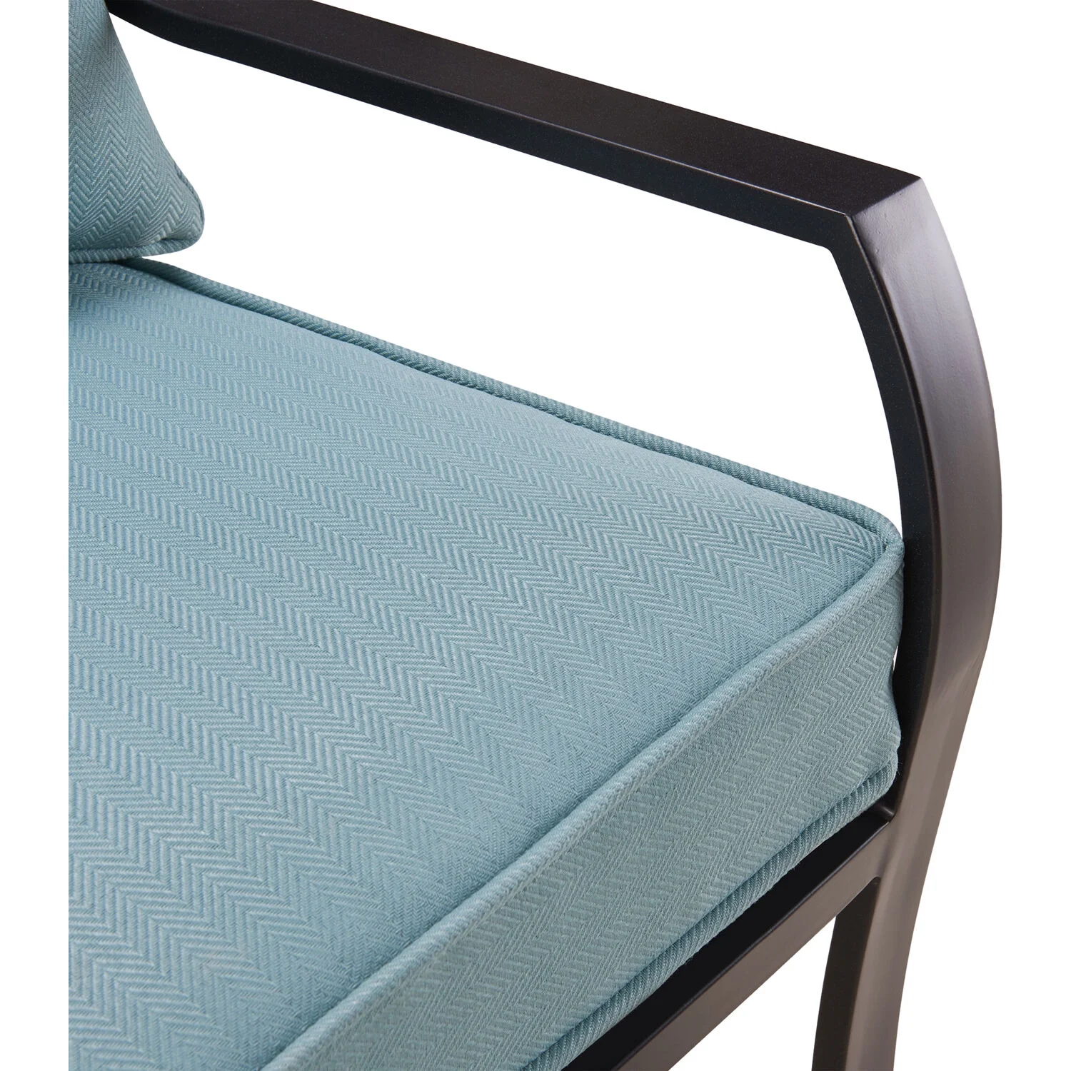 Hanover Lavallette 5-Piece Dining Set in Ocean Blue with 4 Stationary Chairs and a 52-In. Round Glass-Top Table