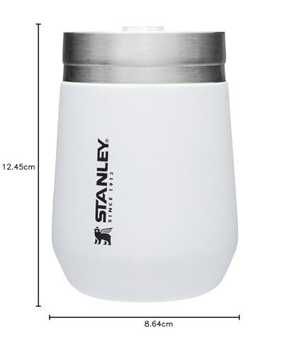 Stanley GO Everyday Wine Tumbler 10 oz | Press Fit Drink Through Lid | Beverage, Coffee, and Cocktail Cup | Insulated Stainless Steel Wine Glass | BPA-Free | Ash