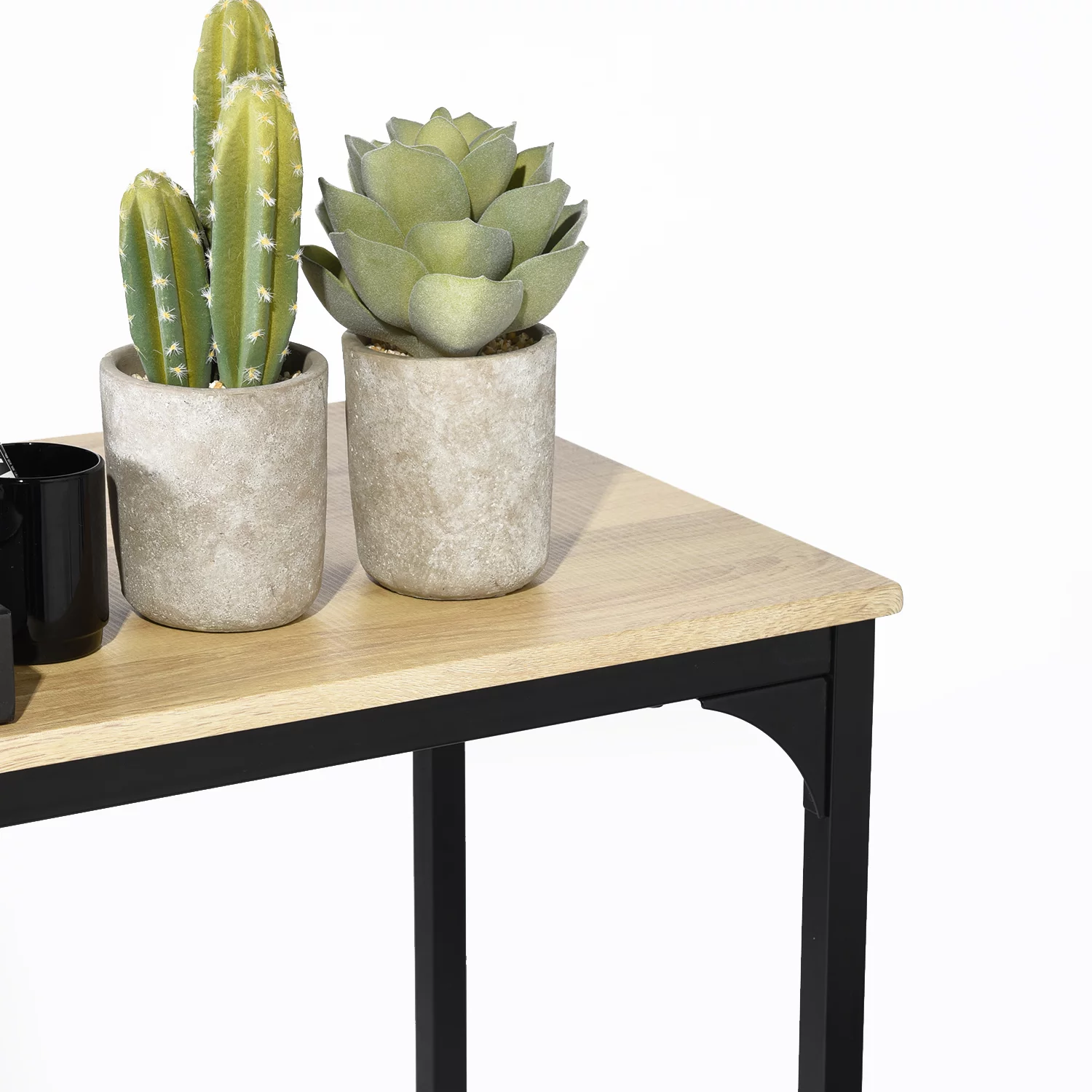 FurnitureR L-Shape Computer Desk Modern PC Laptop Study Home Saving Space Writing Desk with Metal Structure