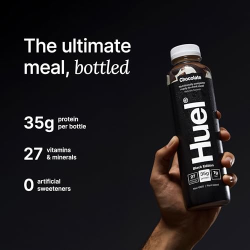 Huel Ready-to-Drink | Chocolate Meal Replacement Drink | High Protein Drink | Nutritionally Complete, Low Sugar, High Fiber, Plant Based, Vegan, Healthy | 20g Protein Per Bottle | 16.9 Fl Oz (12 Pack)