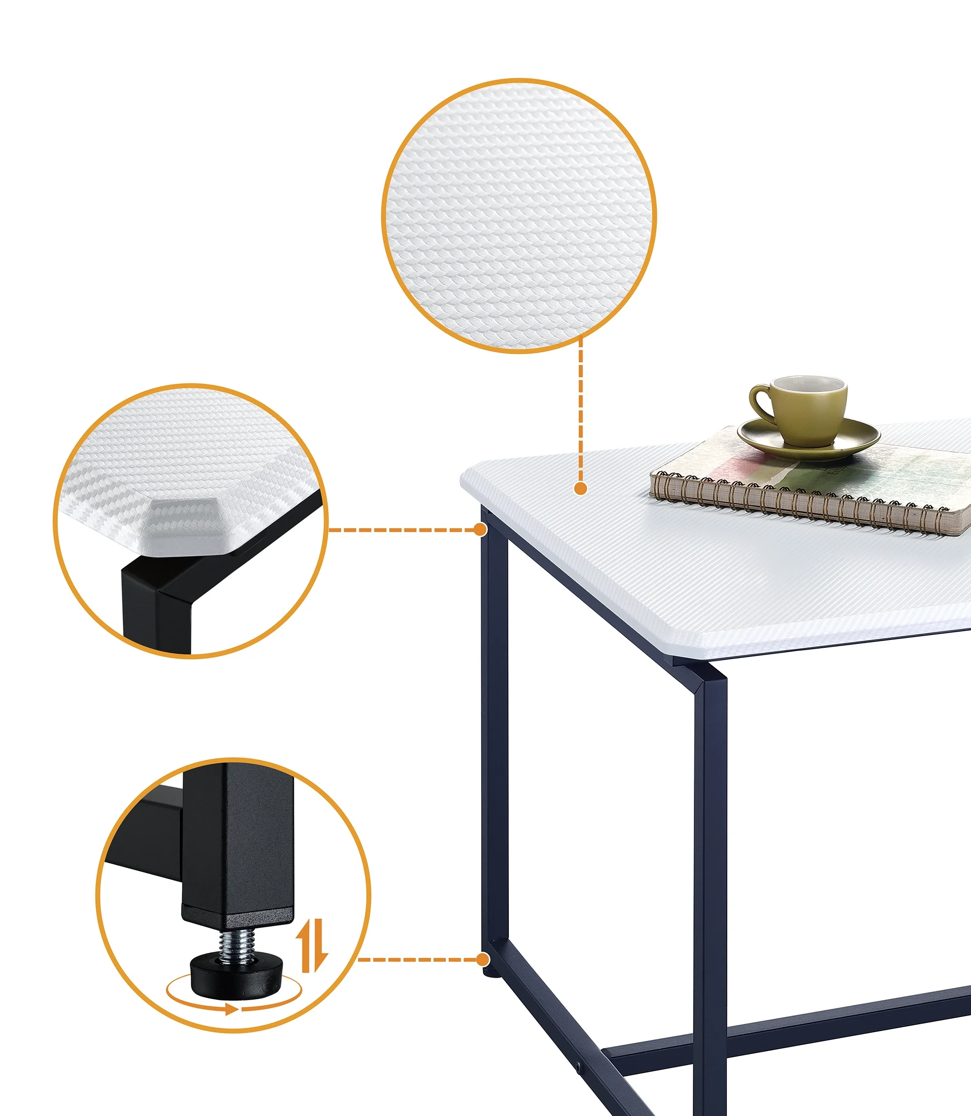 Carbon Fiber Coffee and End Table Set - 3 Piece - Elevate Your Living Space