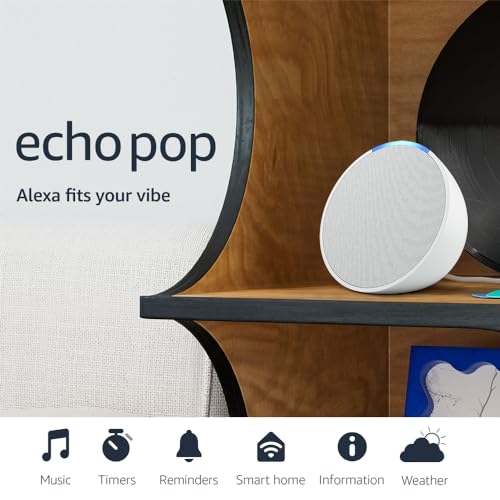 Amazon Echo Pop (newest model), Our smallest Alexa speaker, Fits in any room, Midnight Teal